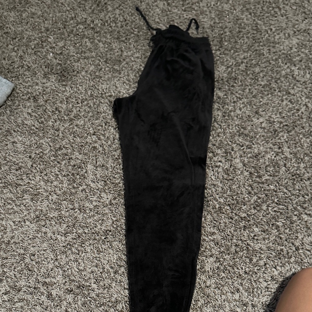 PINK Victoria's Secret Black Velour Pants
